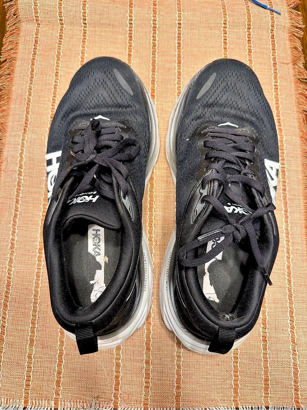 Hoka Bondi 8 Black White Athletic Shoes US 9.5